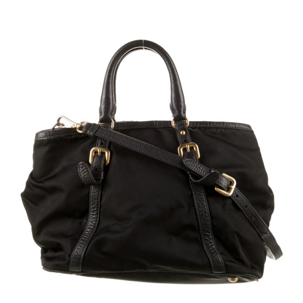 Prada Leather-Trim Tessuto Handle Bag - Picture 5 of 7